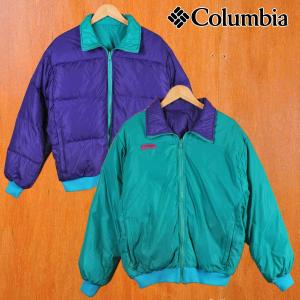 ヴィンテージ 80年代 Columbia コロンビア アウトドア リバーシブル ダウンジャケット レディースL(23173｜penguintripper