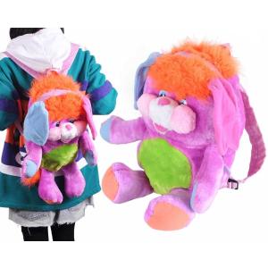 ヴィンテージ 1986年製 AmToy アムトイ POPPLES ポップルズ バックパック ぬいぐるみ リュック ピンク(x229｜penguintripper