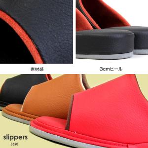 レディース スリッパ ルームシューズ ヒール3...の詳細画像3