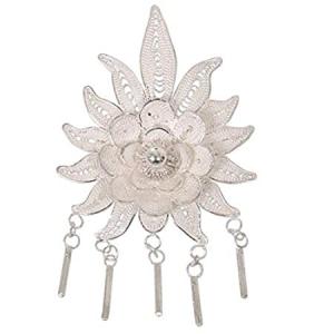 Novica Flower On Fire Sterling Silver Sterling Silver Brooch Pin For Girls｜pennylane2022