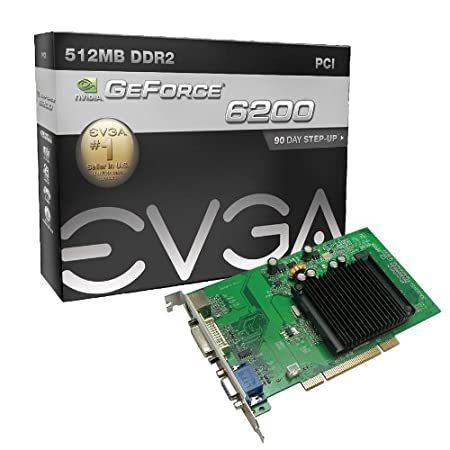 EVGA GeForce 6200 512 MB DDR2 PCI 2.1 VGA/DVI-I/S-...
