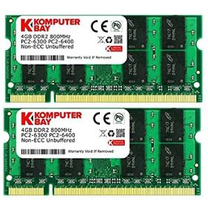 Komputerbay 2枚組　DDR2 800MHz　PC2-6400　4GBX2　 DUAL 200pin SO-DIMM ノート　パソコン用 増｜pennylane2022