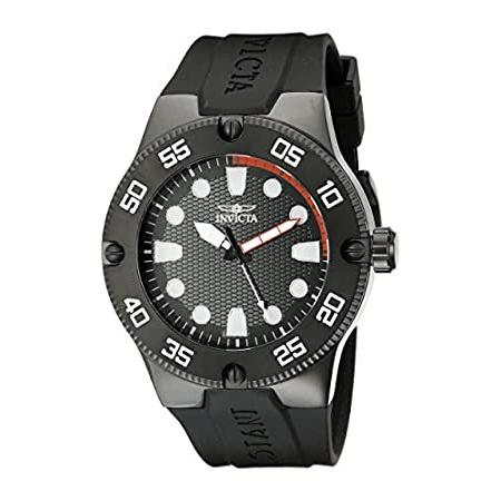 [インビクタ] 腕時計 Pro Diver 石英 52mm ケース ブラック シリコーンストラップ ...