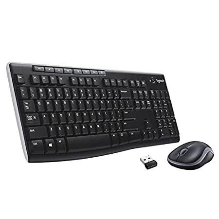 Logitech MK270ワイヤレスキーボードとマウスのコンボ-キーボードとマウスが含まれ、長いバ...
