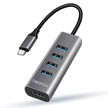 TWOPAN USB Cハブ T1-H 5-in-1 USB Type Cハブ HDMI(4K)出力...
