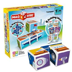 GEOMAG MagiCube Transport 4-Piece Magnetic Stacking Cubes Building Set, Toddlers ＆ Kids Ages 1.5+, STEM Educational Toy, Swiss-Made, Creativity, Imag｜pennylane2022