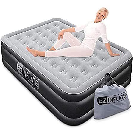 EZ inFLATE ポンプ 内蔵した手頃な価格 エアマットレス 高級エアベッド 家庭 キャンプ旅行...