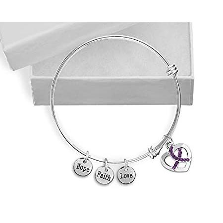 Epilepsy Awareness Purple Crystal Ribbon Retractab...