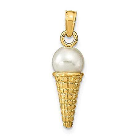 Jewels By Lux 14K Yellow Gold 3D Vanilla Ice Cream...