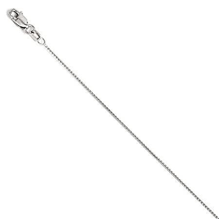 Solid 14K White Gold .8mm Baby Spiga (Wheat) Foot ...