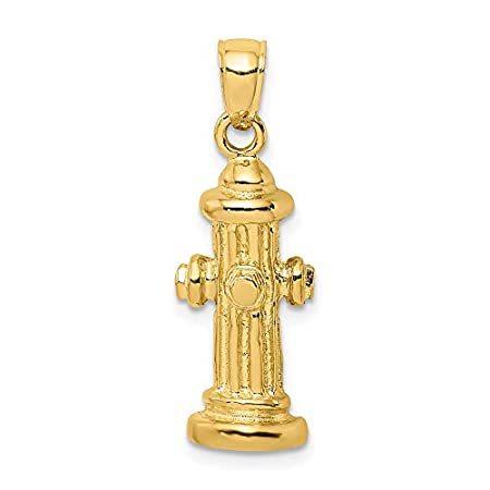 14K Yellow Gold 3-D Fire Hydrant Pendant