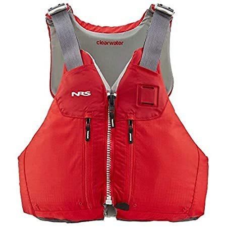 NRS クリアウォーター カヤック ライフジャケット (PFD)-レッド-L/XL