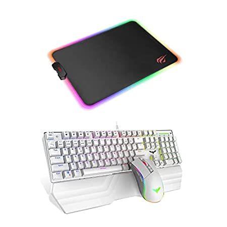 Havit RGB Gaming Mouse Pad &amp; Mechanical Keyboard a...