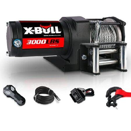 X-BULL 12V 3000LBS Steel Wire Electric Winch for T...