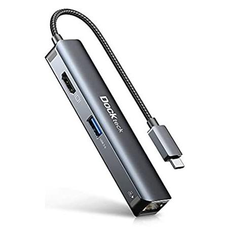 Dockteck USB C 5-in-1ハブ Lan HDMI ハブ アダプタ Typec ハブ ...