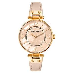 Anne Klein Women's Japanese Quartz Dress Watch with Leather Strap, Pink, 12｜pennylane2022