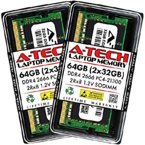 A-Tech 64GB (2x32GB) RAM ASUSTOR ASUSTOR LOCKERSTOR 10 AS6510T | DDR4 2666MHz PC4-21300 Non-ECC SO-DIMM 2Rx8 1.2V - ノートパソコン＆ノートブックメモリ