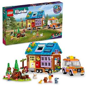 LEGO Friends Mobile Tiny House 41735, Forest Camping Dollhouse Pretend Play Set with Toy Car to Enjoy The Great Outdoors, Includes Leo ＆ Liann Friend