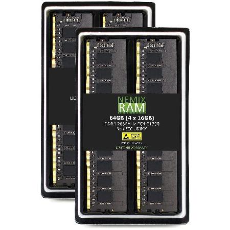 NEMIX RAM 64GB (4x16GB) DDR4-2666 PC4-21300 ノンECC ...