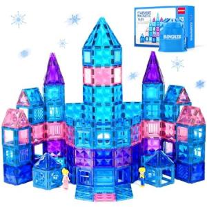 BENOKER Frozen Castle Magnetic Tiles - 3D Diamond Building Blocks, STEM Educational Kids Toys for Pretend Play, 3 4 5 6 7 8 Year Old Girl Birthday Gif｜pennylane2022