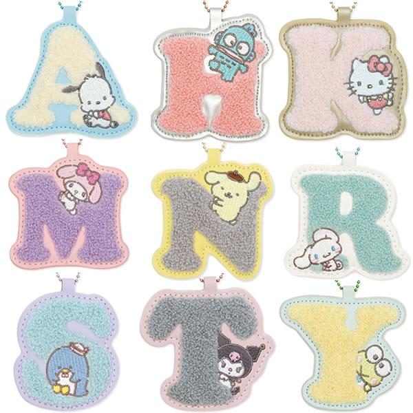 サンリオキャラクターズ イニシャルホルダー 相良刺繍 アルファベット エムプラン グッズ CUBIX...