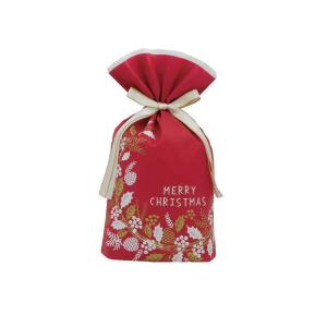 クリスマス ギフトバッグ リースR 赤 8432 Z&K プレゼント ラッピング 簡単 人気 76-843