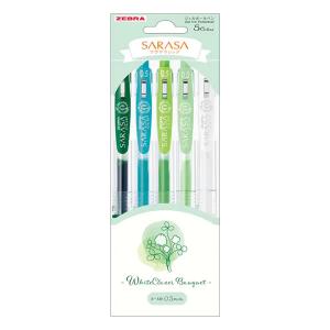 サラサクリップ シロツメクサ 5色セット 0.5mm 4176 ゼブラ ブーケセット 限定 ノック式 ジェルボールペン JJ15-WCL-5C