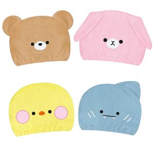 キャップタオル カミオジャパン ヘアキャップ タオル くま うさぎ ひよこ さめ プール お風呂 吸水
