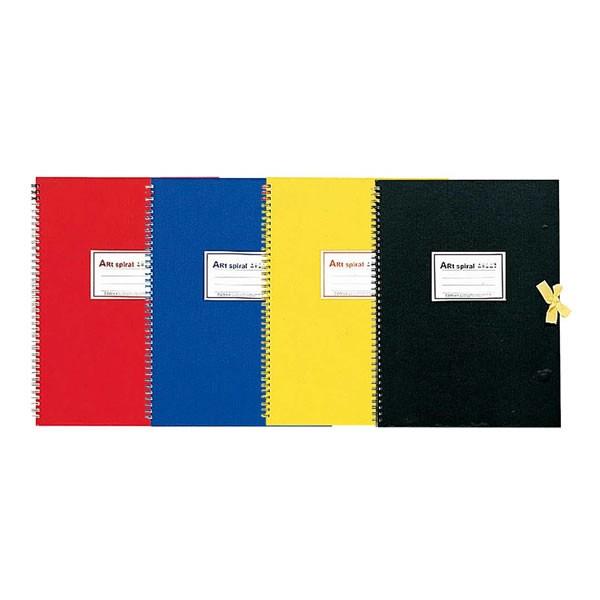 スケッチブック アートスパイラル 1冊 F4 赤 青 黄 黒 全4色 どの色が届くかお楽しみ マルマ...