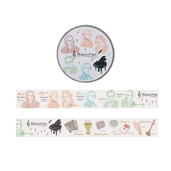 STUDY HOLIC マスキングテープ 音楽学 15mm 8684 グリーンフラッシュ クラシック...