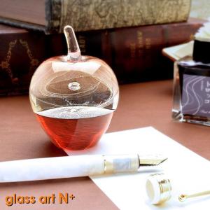 glass art N＋グラスアートエヌプラス ペーパーウェイト りんごの