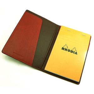 メモ帳 ロディア RHODIA メモカバー ブロックロディア レザーカバー No.14 レッド IOL6802RD プレゼント 父の日