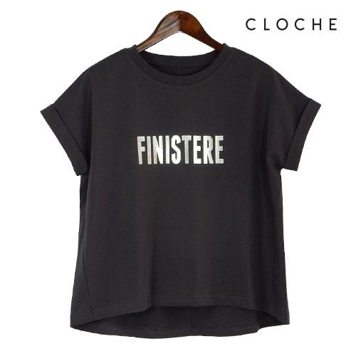 CLOCHE（クロッシェ）新着 ロゴTシャツ 箔プリント ロールアップTシャツ 箔ロゴTシャツ 箔ロ...