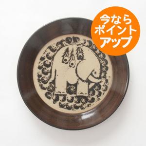 Lisa Larson（リサラーソン） 森と動物の絵皿/4寸皿/ゾウ/リサ