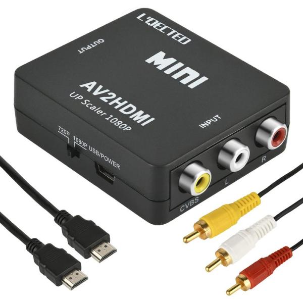 RCA to HDMI変換コンバーター L&apos;QECTED AV to HDMI 変換器 AV2HDM...