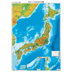 表面PP加工日本地図ポスター地勢 1080×77...の商品画像