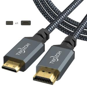 Twozoh Mini HDMI to HDMIケーブル 1M, 4K 60Hz UHD Mini-HDMIオス-HDMIオス変換ケーブル,｜pepe-shop