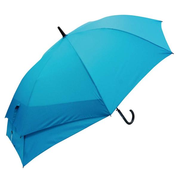 藤田屋 長傘 スライド設計65cm 無地 グリーン ジャンプ 雨傘