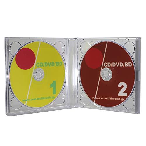 オーバルマルチメディア 日本製CDケース 17mm厚2枚収納ジュエルケース DUOケース クリア 1...