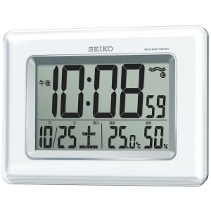 セイコー クロック 掛け時計 置き時計 兼用 電波 デジタル カレンダー 温度 湿度 表示 白 パール SQ424W SEIKO｜pepe-shop