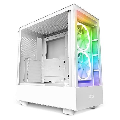 NZXT H5 ELITE ミドルタワー PCケース White フロントガラスパネル・RGBコント...