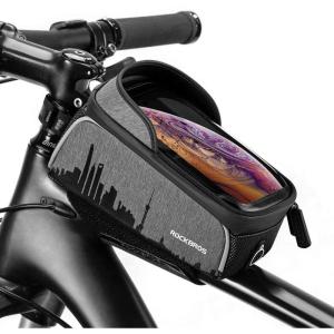 ROCKBROS(ロックブロス)トップチューブバッグ 自転車 バッグ フレームバッグ ロードバイク スマホホルダー 防水 大容量 軽量 6.｜pepe-shop