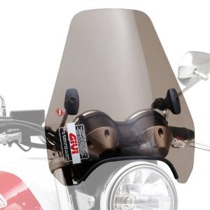 GIVI (ジビ) バイク用 スクリーン 汎用(バーハンドルクランプ) ブラウン A601 中型ウインドスクリーン 93973｜pepe-shop