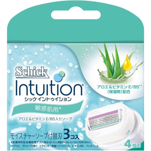 シック Schick イントゥイション 替刃 女性用 カミソリ 敏感肌用(3コ入)