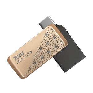 TCELL 芸妓のロマン 128GB Type-C/ USB3.2 Gen1-A/両コネクタ搭載 OTG USBメモリー (浅葉文金)｜pepe-shop
