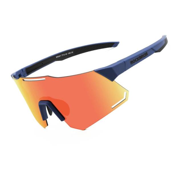 ROCKBROS 偏光サングラス スポーツサングラス UV400 紫外線カット フレームレス 超軽量...