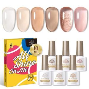 BORN PRETTY カラージェル ジェルネイル 6色 ジェルポリッシュキットセット10ml 透明感あり シアーカラー gel nail｜pepe-shop