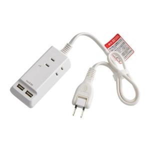 エルパ (ELPA) 耐雷USBコード付きタップ 電源タップ USB付き 0.5ｍ WL-2205SU