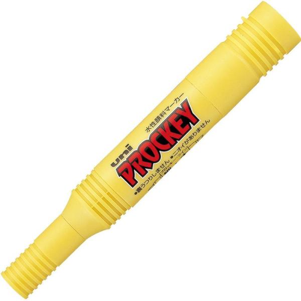 三菱鉛筆 水性ペン プロッキーツイン PM150TR.2 黄色 10本