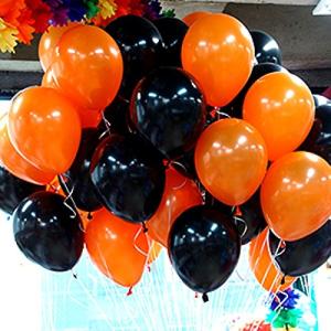 ハロウィン風船 12インチ HALLO WEEN バルーン オレンジ+ブラック 40個｜pepe-shop